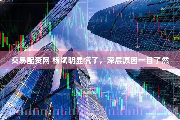 交易配资网 杨斌明显慌了，深层原因一目了然